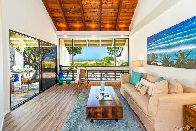 Your tropical light-filled ocean view living room