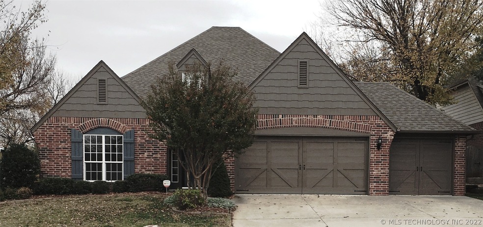 Single story home on treed corner lot