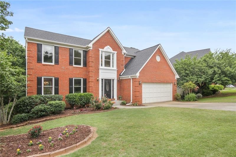 Large level front yard