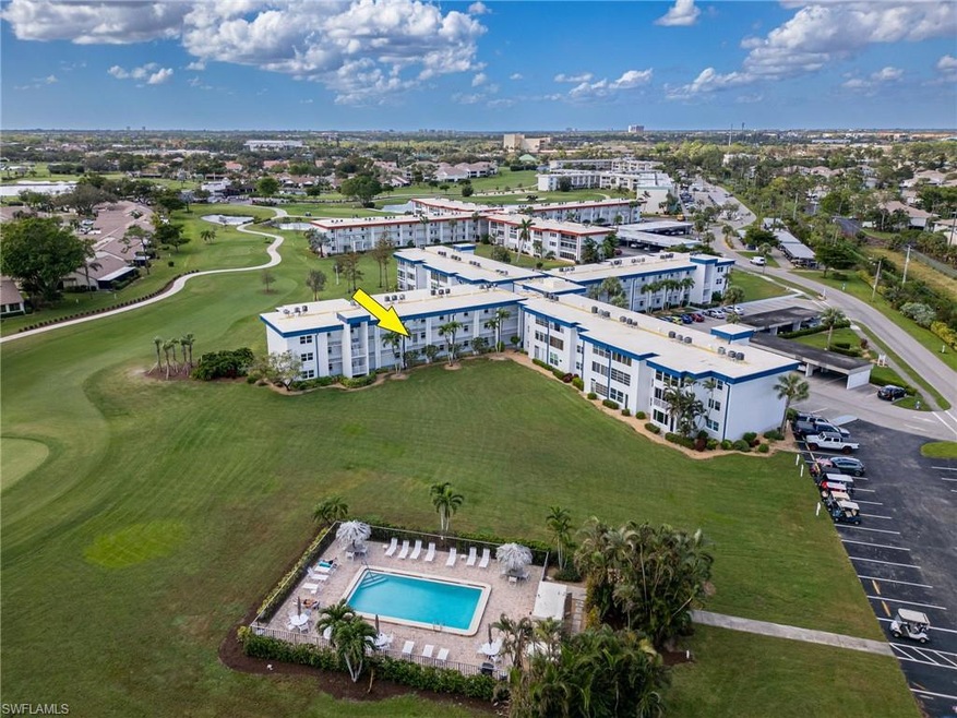 Aerial view Building 4 near pool