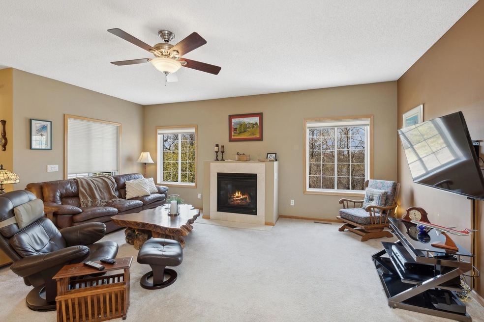 Living room with cozy gas fireplace