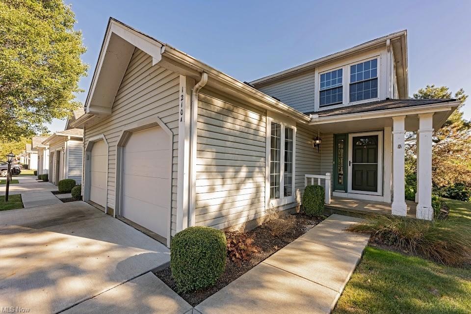 View of front of home featuring garage