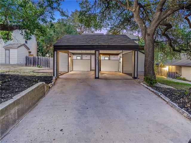 Private covered car port with storage area and hug