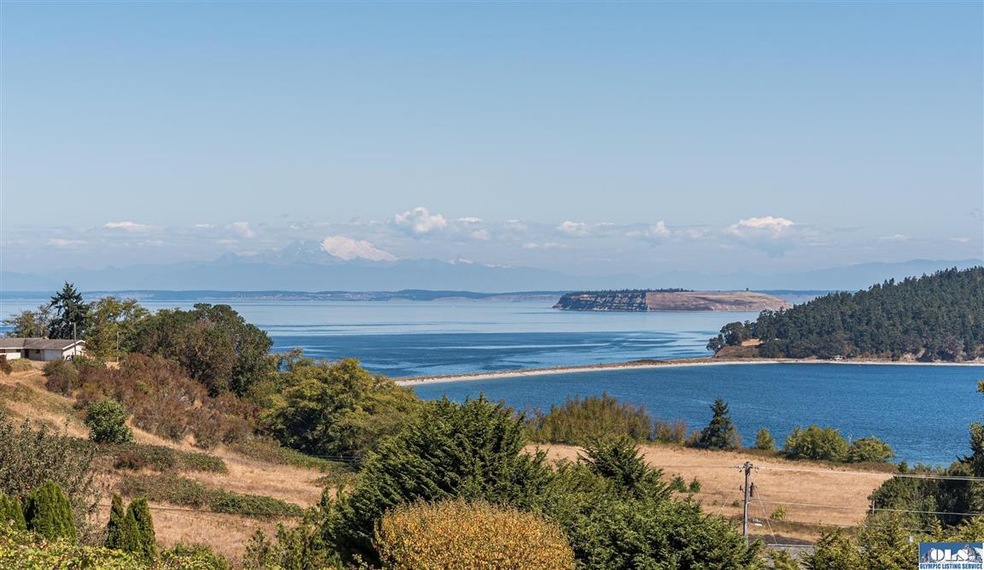 Sequim Bay, Travis Spit, Protection Island, Strait of Juan de Fuca, Cascade Mts...
