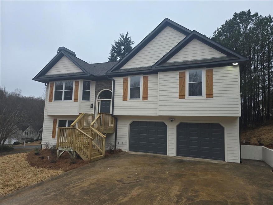 Split foyer home with a garage