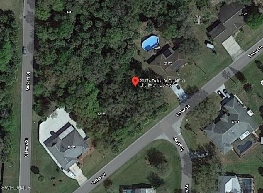 Aerial overview of property's location