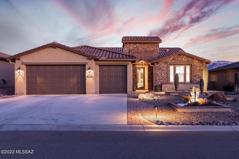 Front Elevation & 3 Car Garage