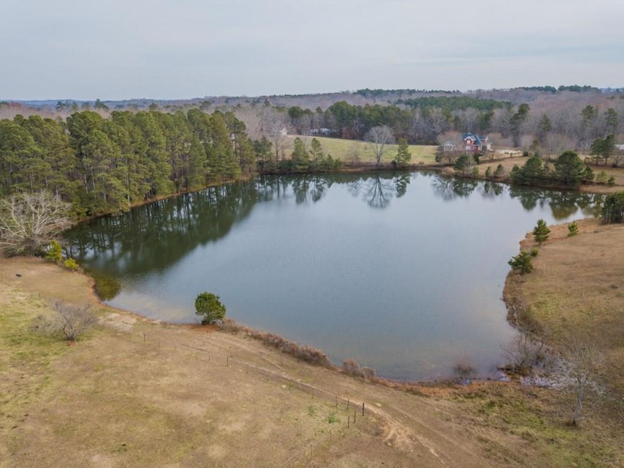 Large lake on property with level land leading up 