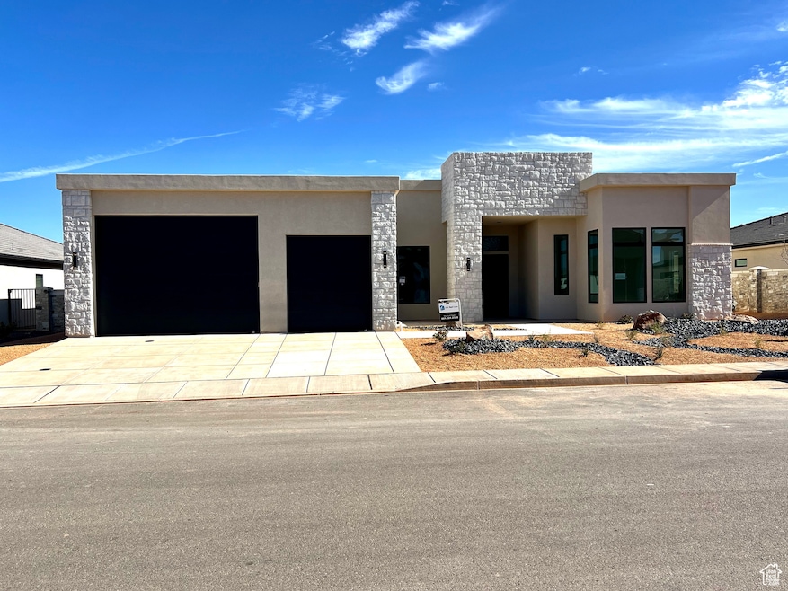 View of front facade with a garage