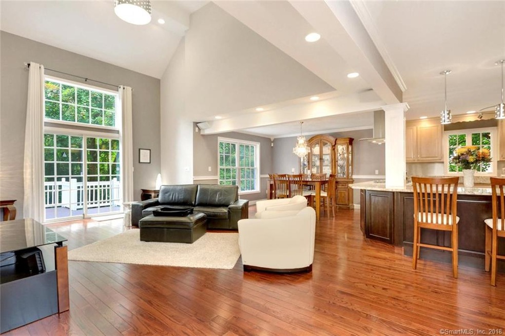 Open family room, dining room kitchen with the lat