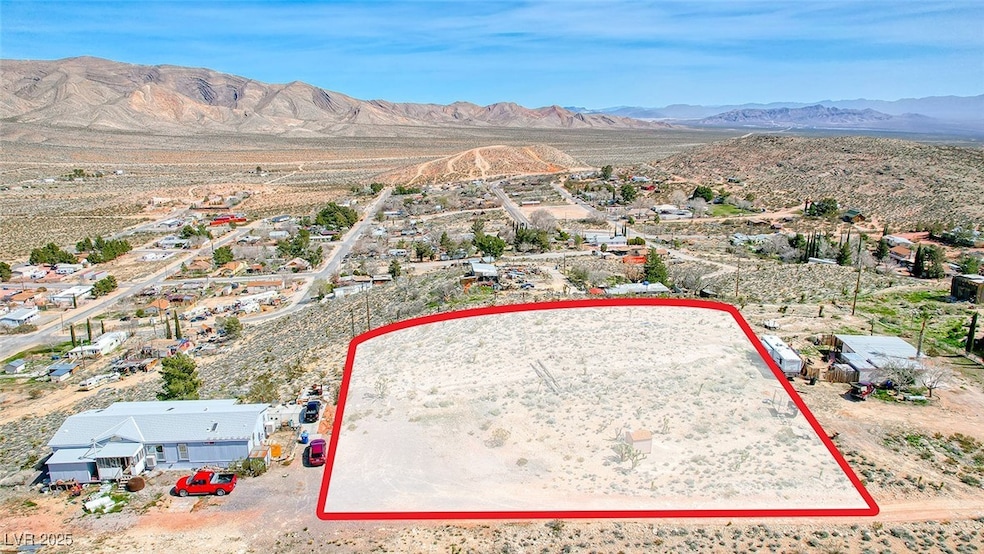 Aerial view of lot overlooking Goodsprings with mo