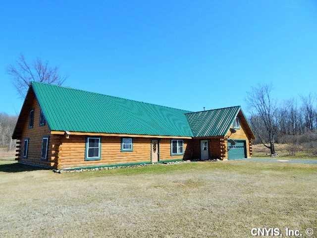 Exterior Front. CUSTOM BUILT LOG HOME ON 9.3 ACRES
