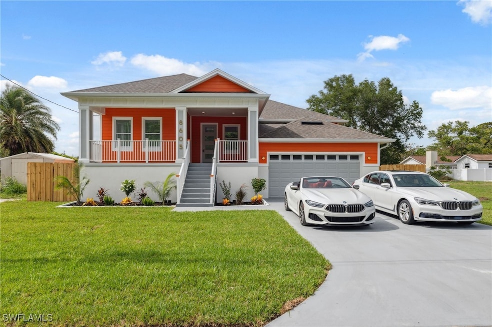 View of front facade with a garage, concrete drive