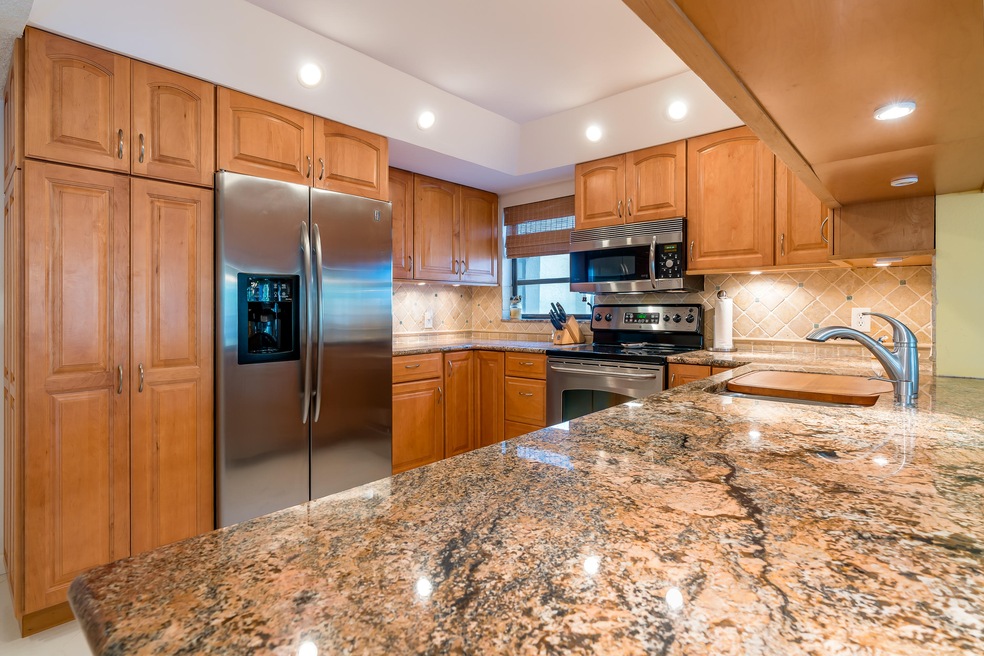 Nice cabinets with matching granite