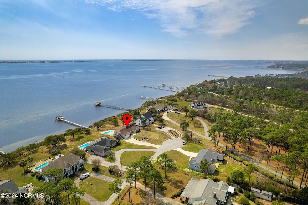 Bogue Soundfront home with a pool