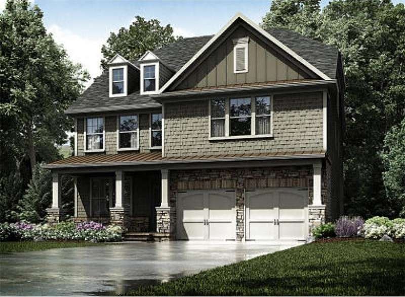 Thornton O floor plan, cement siding and stone, fr