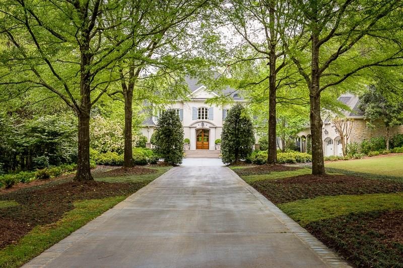 Front Tree Lined Driveway