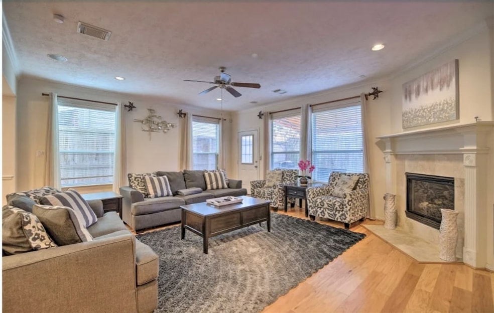 Living room with fireplace