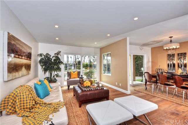 Living room and dining room with stylish 8