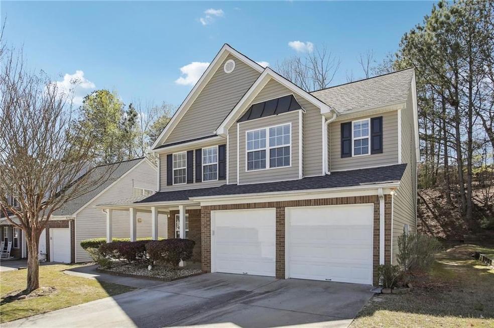 View of front of home with a garage