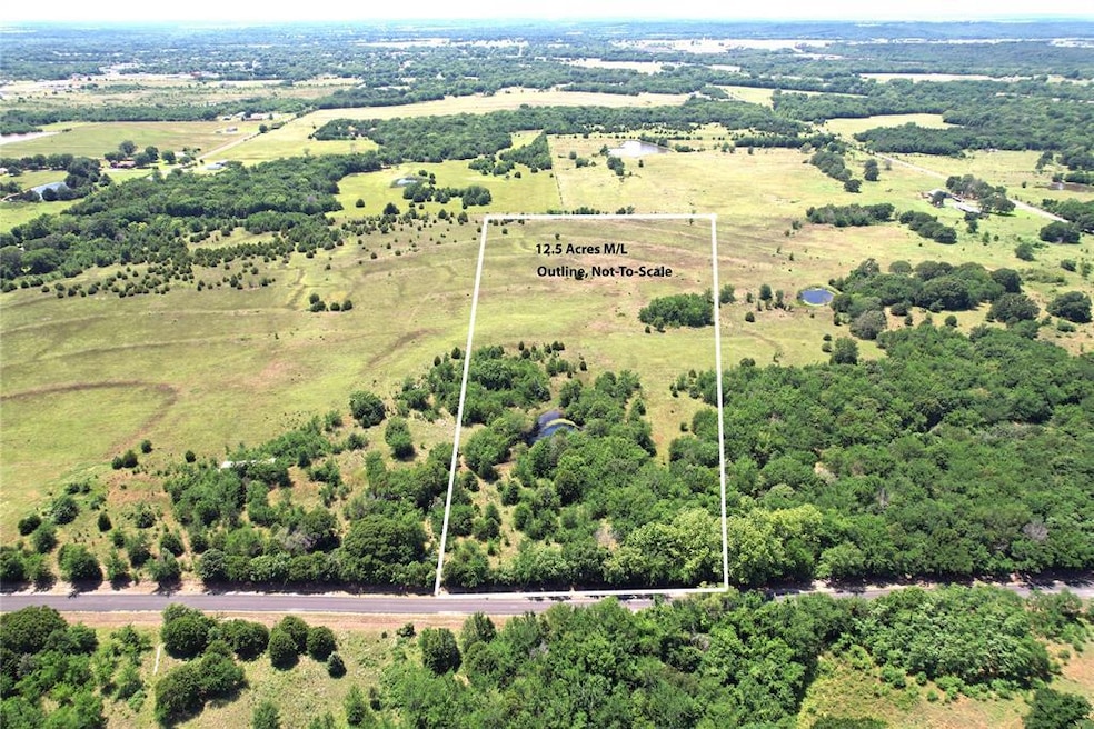 View of rural area with property boundaries highlighted