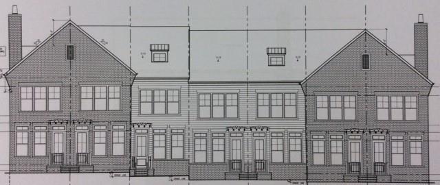 Elevations of townhomes