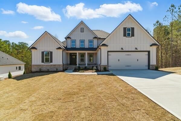 Modern farmhouse style home with board and batten 
