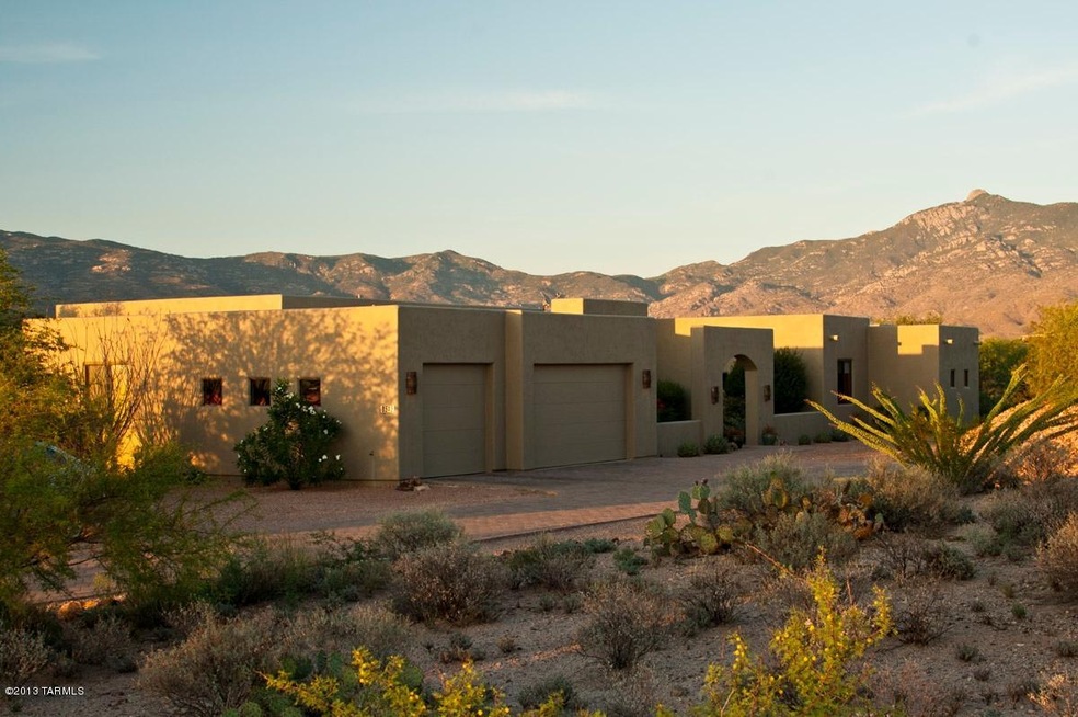 View of front with mountains