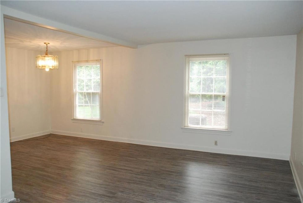 Open floor plan living & dining