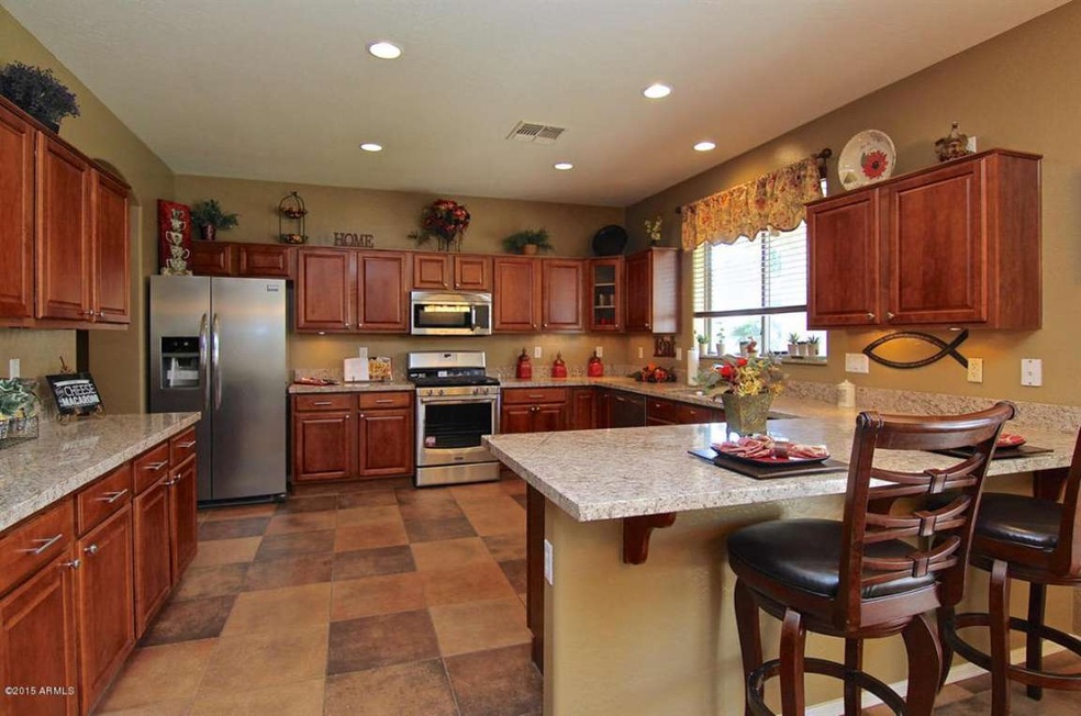View into kitchen from Family room