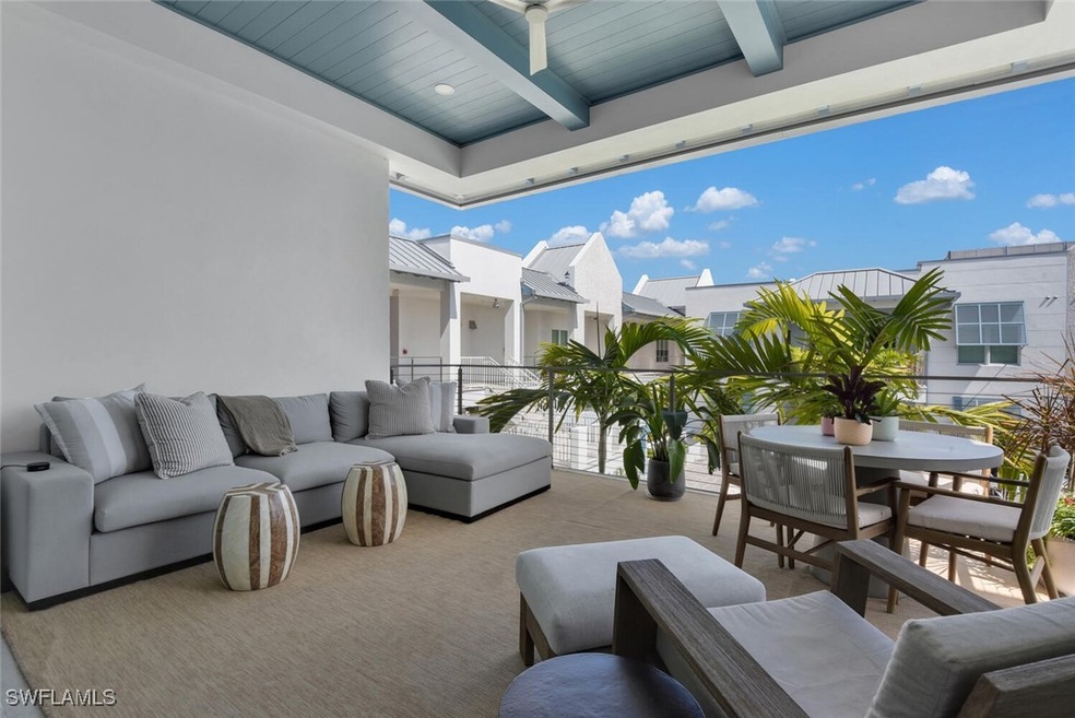 View of patio with an outdoor hangout area, a balc