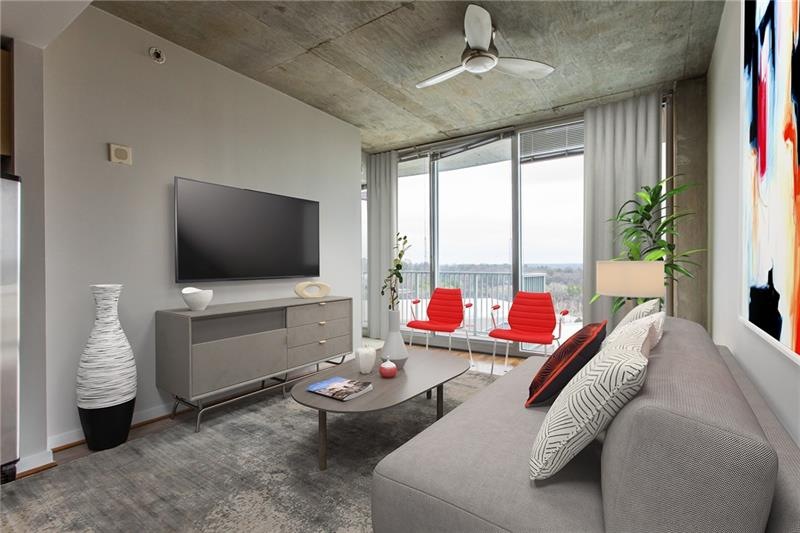 Open concept living and dining room with tons of n
