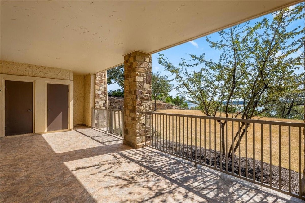 Huge covered patio with a beautiful waterview