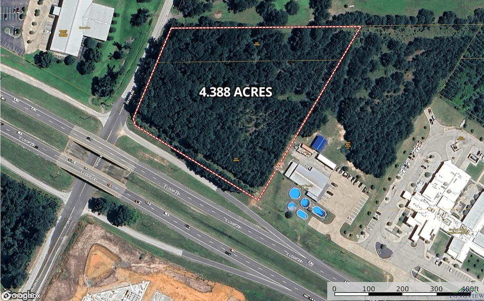 Aerial view of property's location featuring property boundaries highlighted