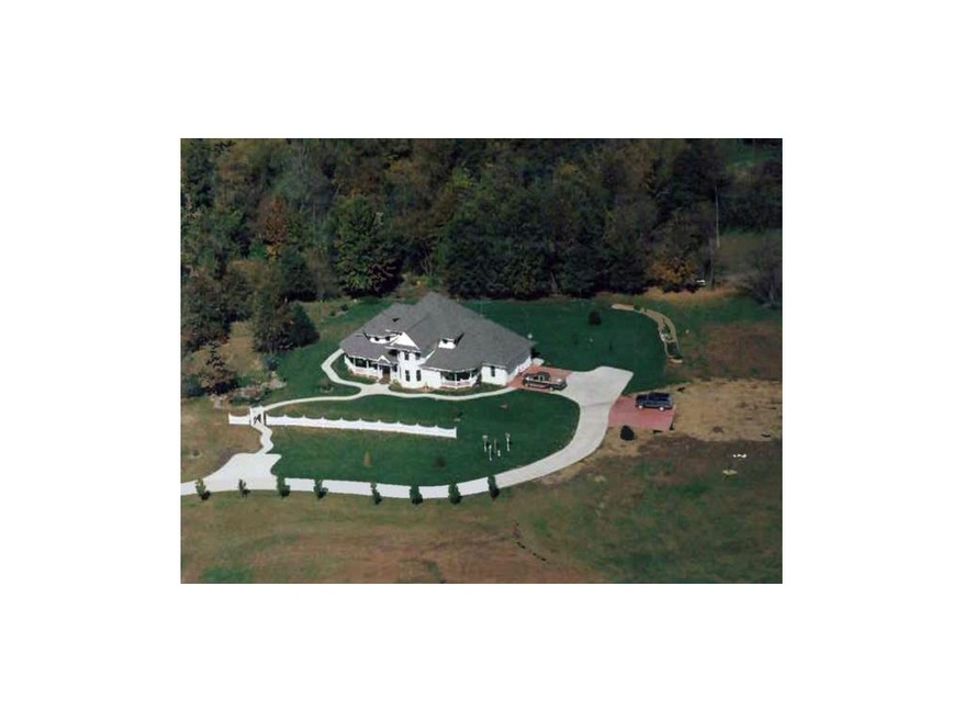 Aerial view of the main yard and house.