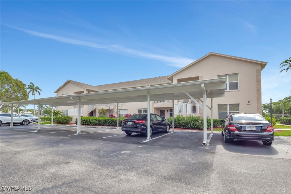 View of covered parking lot