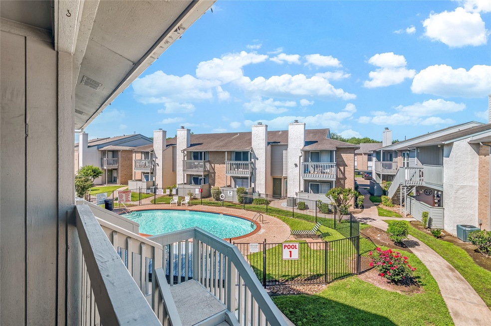 Great view from your condo balcony looking down to