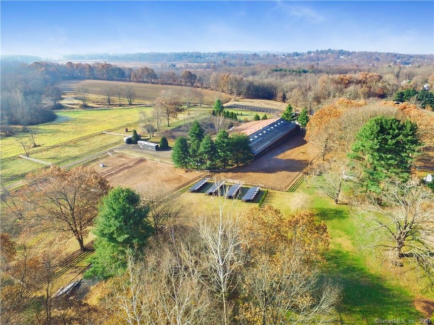 Aerial view of the farmland behind the house
