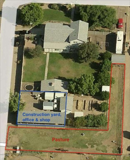 Aerial view from the rear of property.