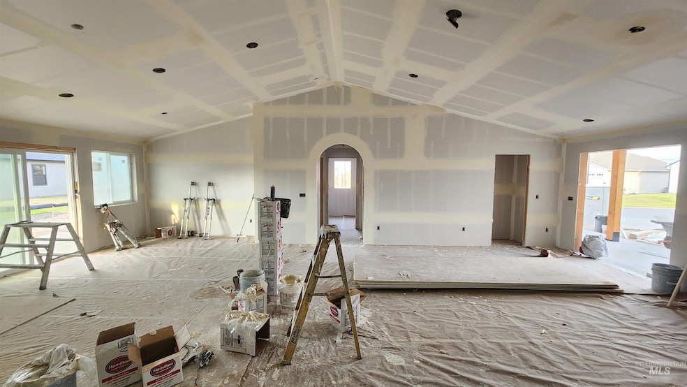 View of living room and dining area