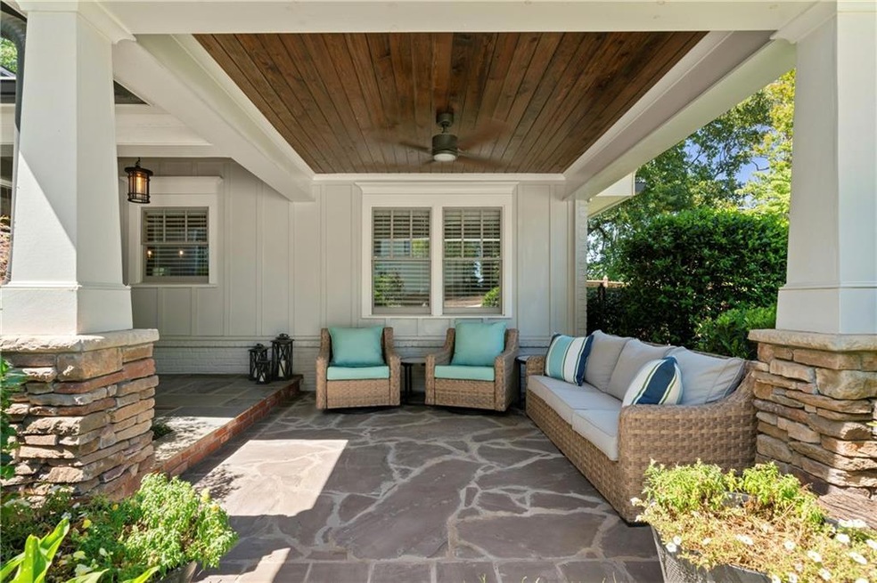 View of patio featuring ceiling fan and an outdoor