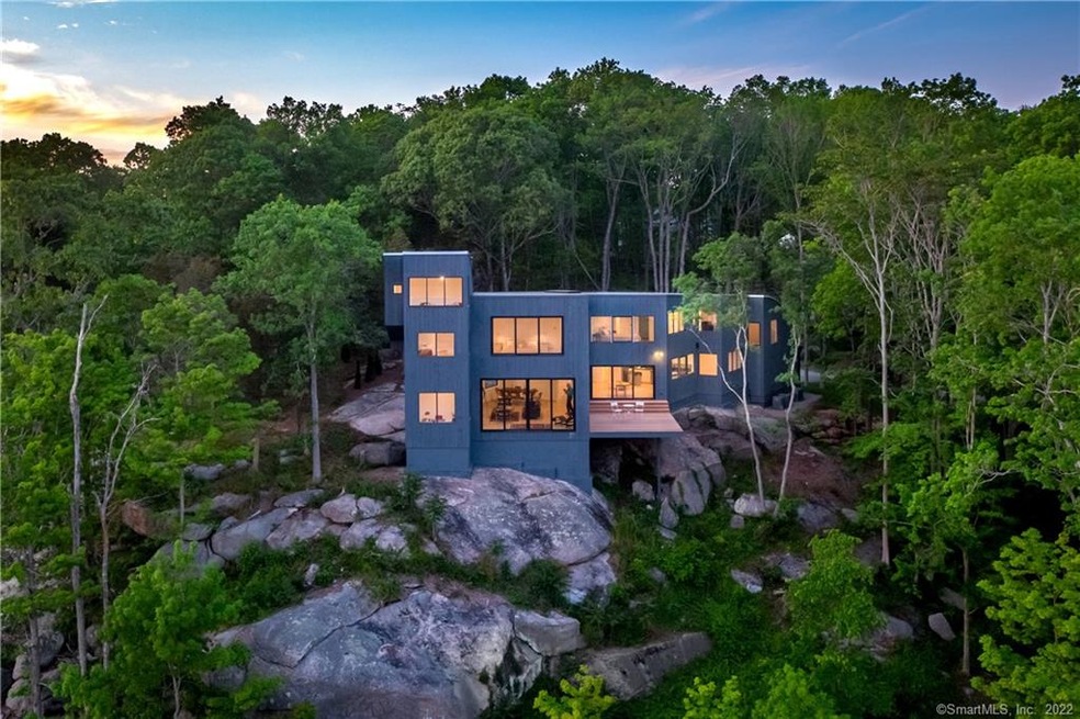 Twilight view of main house