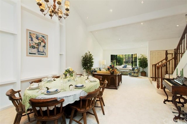 Cathedral ceilings in the formal dining and living