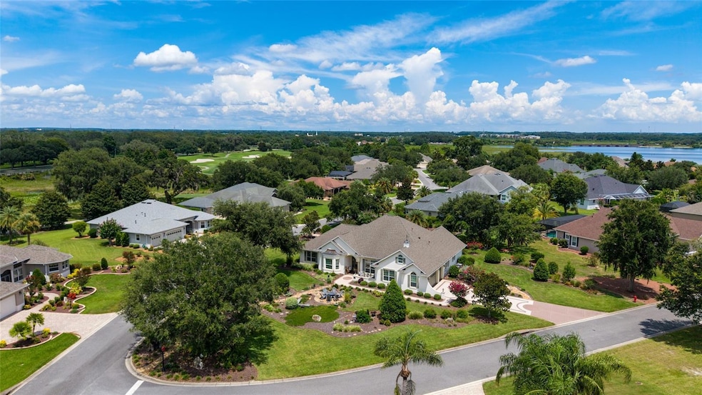 Aerial view of 1185 Noble Way in the Village of Bridgeport at Lake Sumter Landing