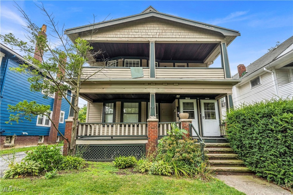 View of front of home featuring covered porch