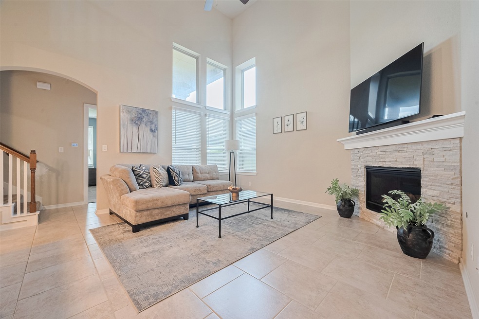 Open Layout Family Room with fireplace