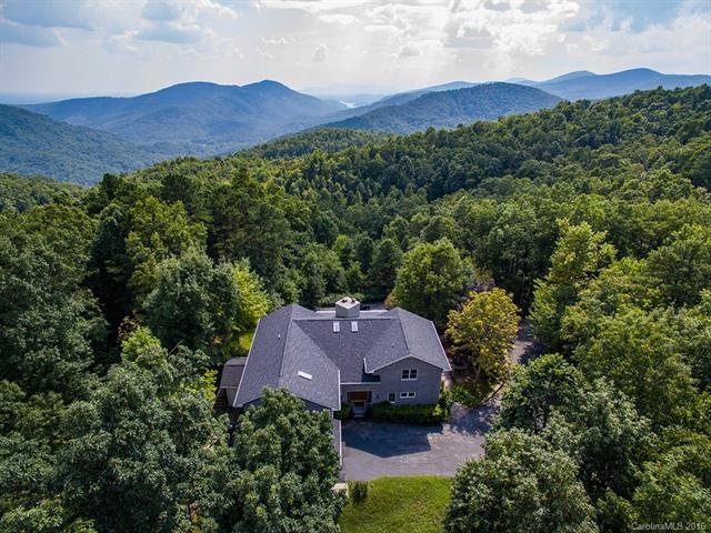 Aerial view of driveway and views facing Lake Lure