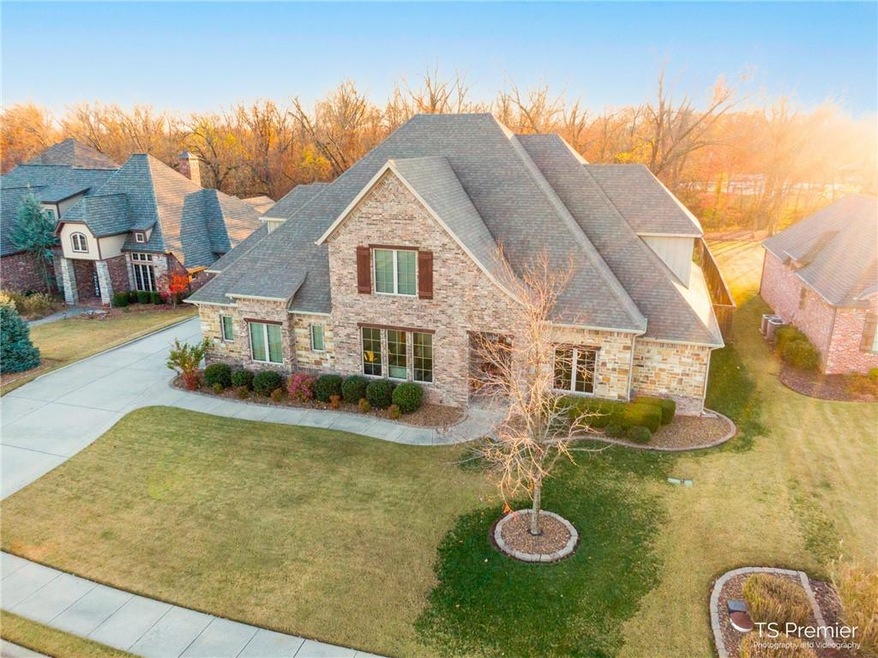 Drone shot of the front elevation.