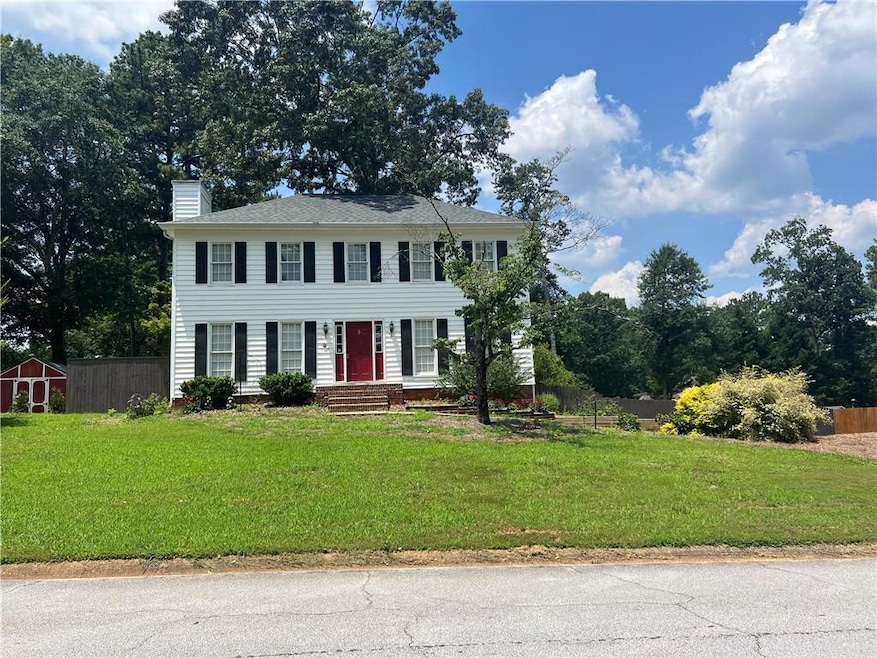 Colonial-style house with a chimney