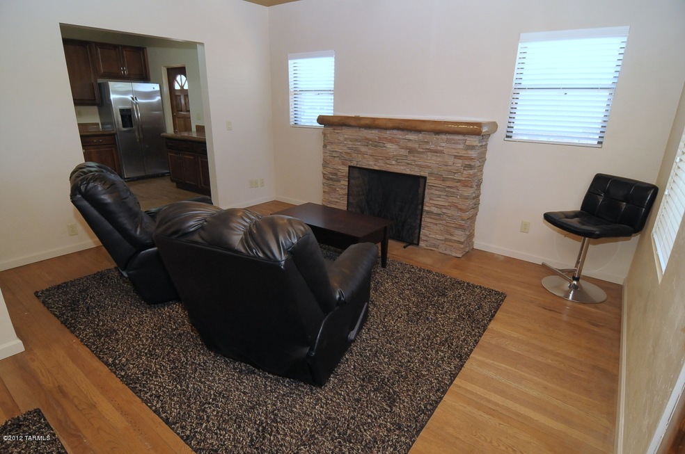 Living Room Stacked Stone Fireplace